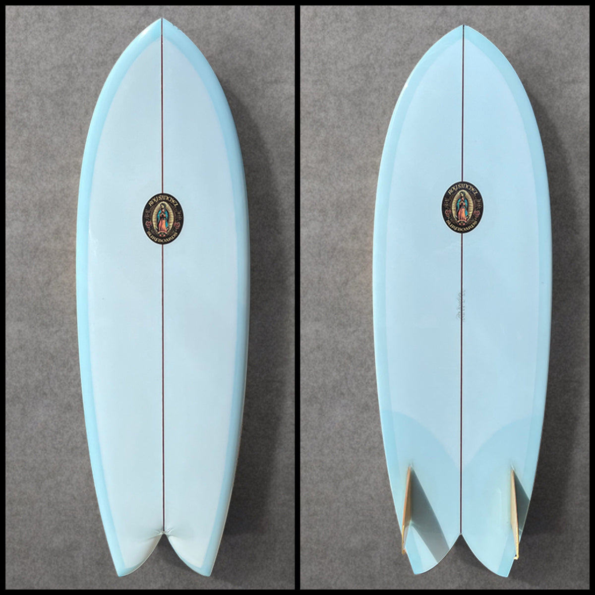 Roy Sanchez 5&#39;6&quot; Fish Surfboard- Ice Blue Tint