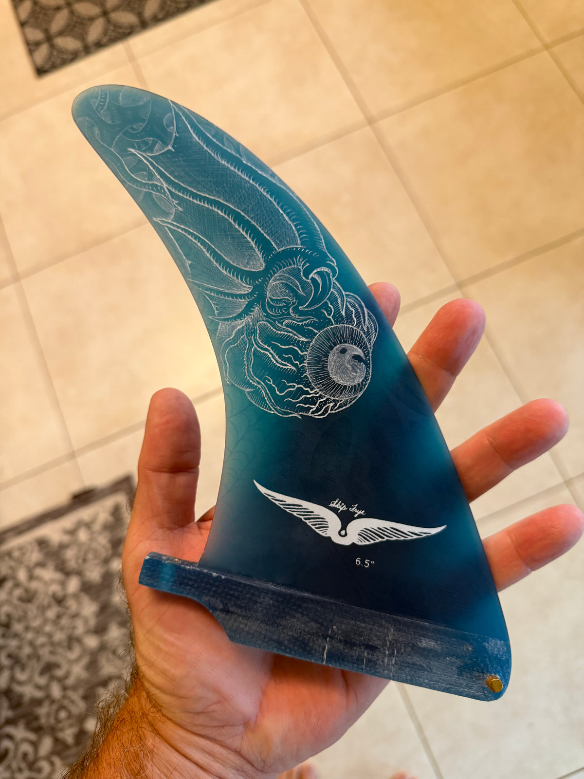 Hand Etched True Ames 6.5 Frye Fin