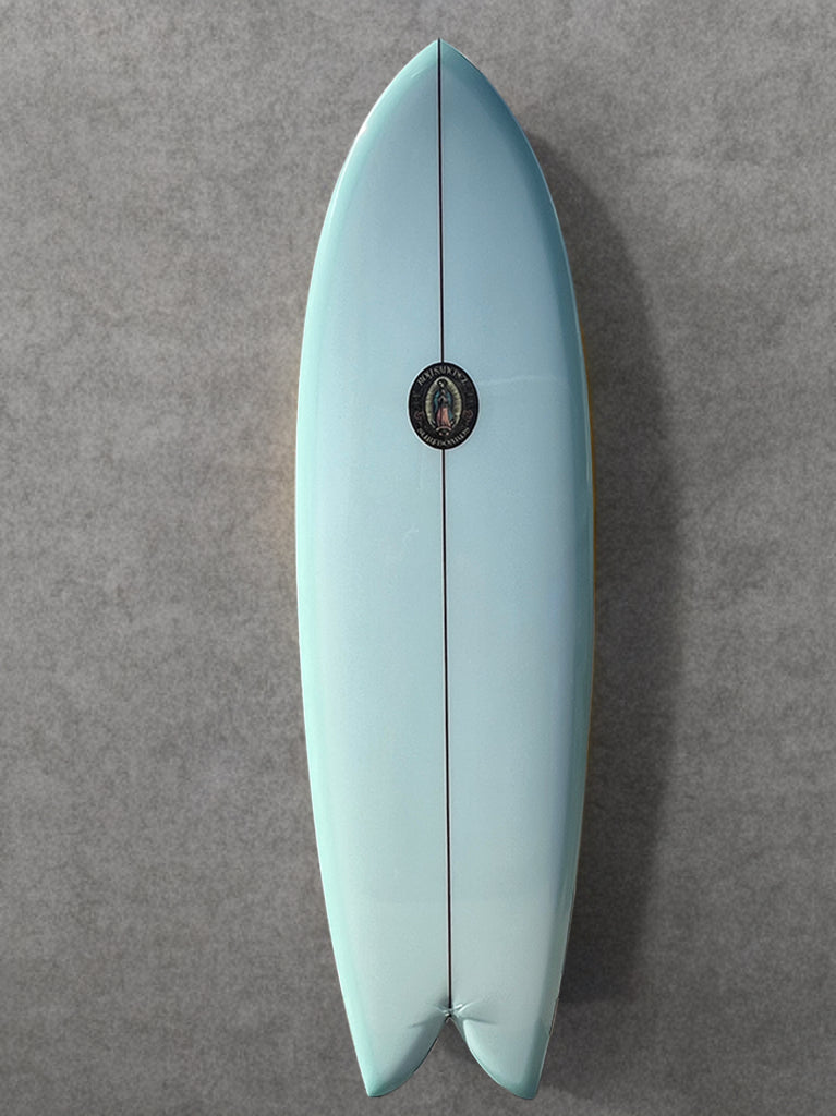 Roy Sanchez 6' Fish Surfboard - Coke Bottle Blue