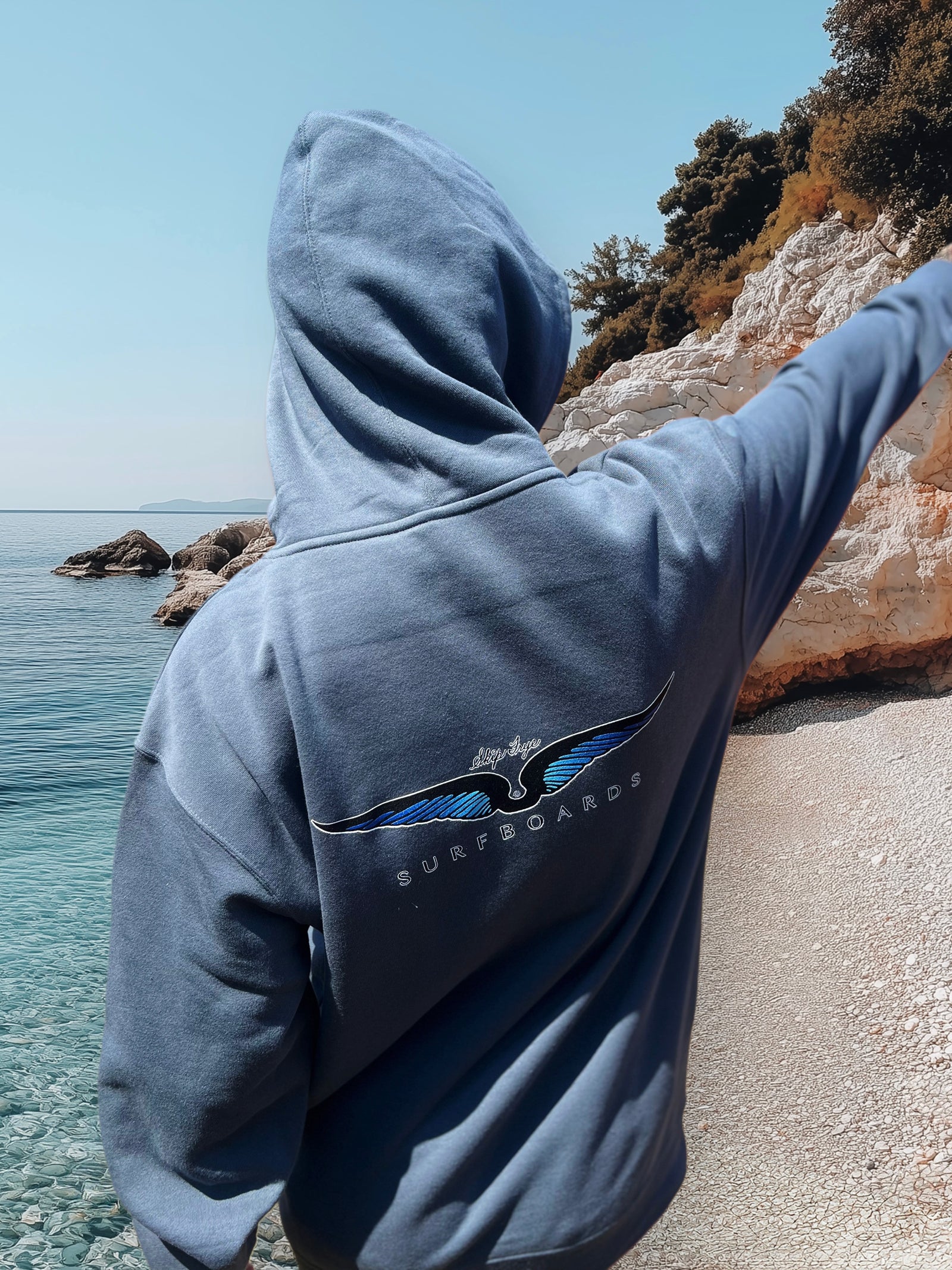 Skip Frye Hooded Sweatshirt Heather Blue