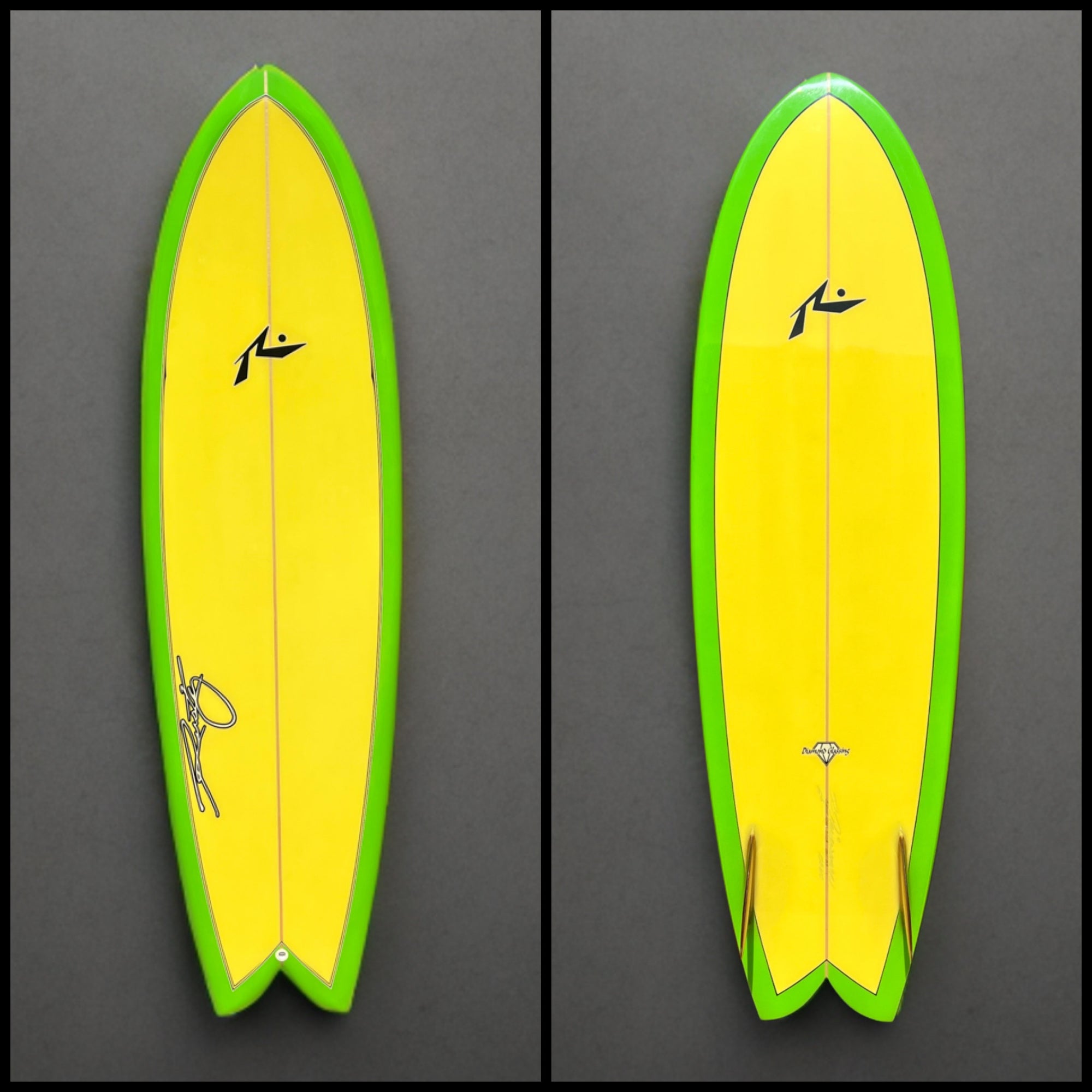 Rusty Preisendorfer 6’8” Fish with Glass on Wooden Keels