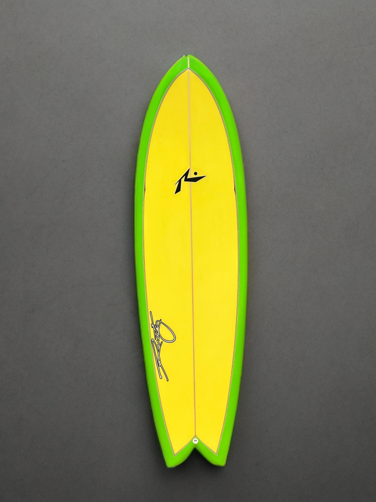Rusty Preisendorfer 6’8” Fish with Glass on Wooden Keels