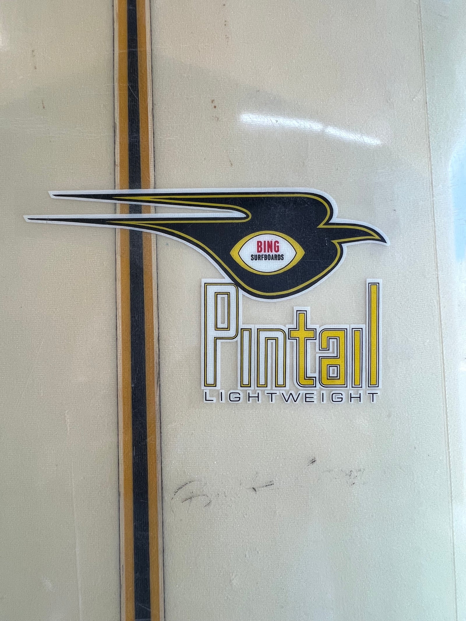 Bing Lightweight Pintail surfboard from Rusty Preisendorfers personal collection