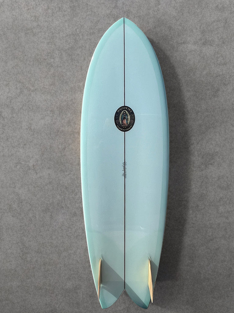 Roy Sanchez 6' Fish Surfboard - Coke Bottle Blue