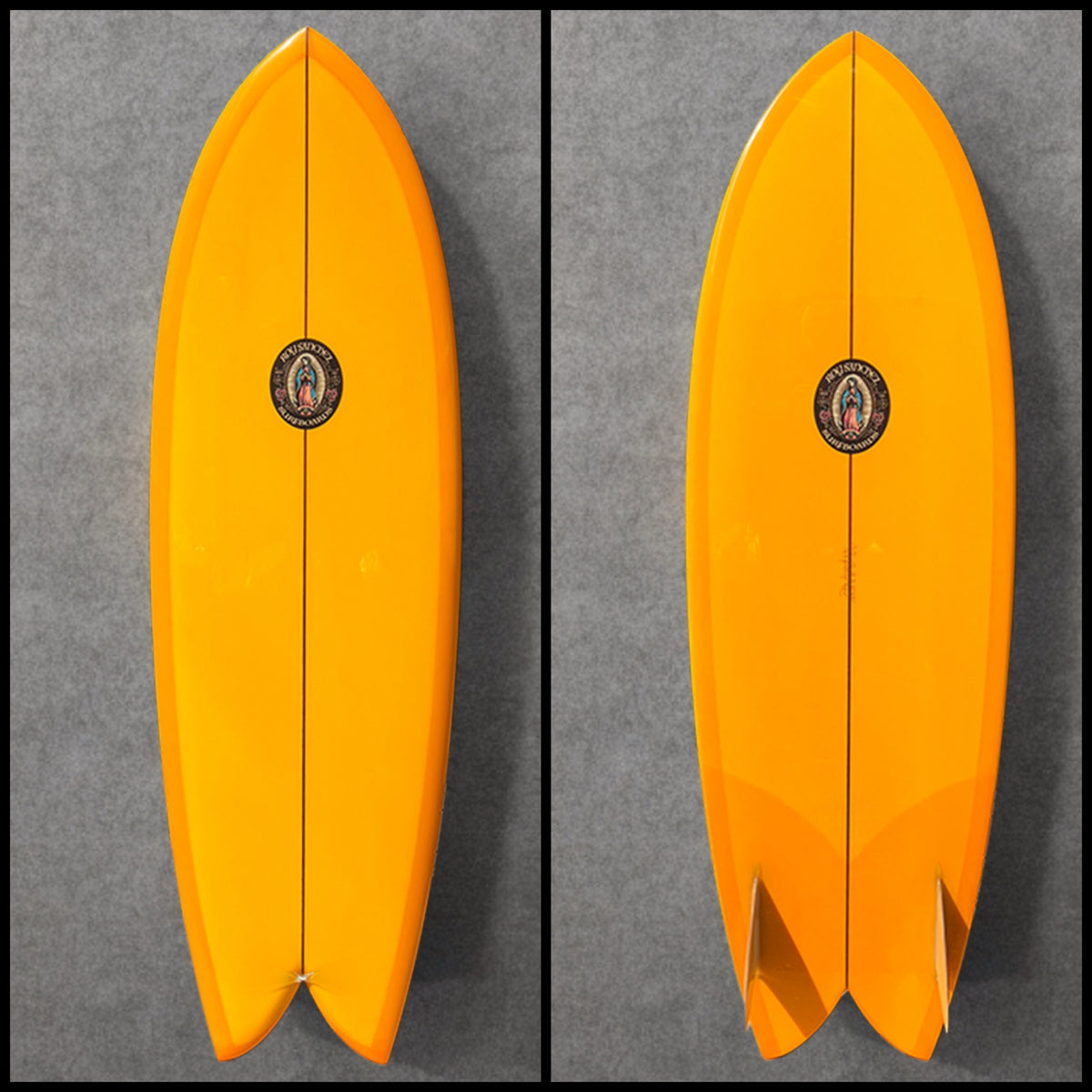 Roy Sanchez 5&#39;8&quot; Fish Surfboard- Mango Tint